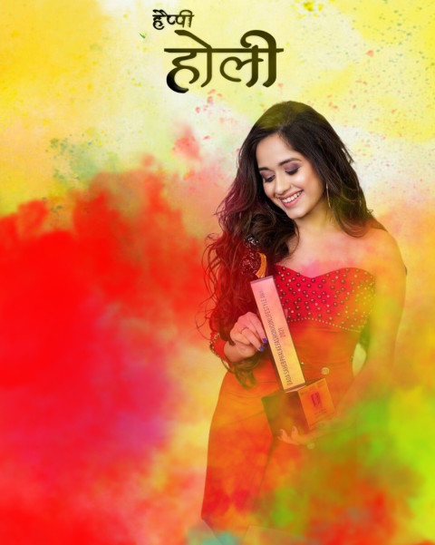 Happy Holi Cb Background With Jannnat Zubair