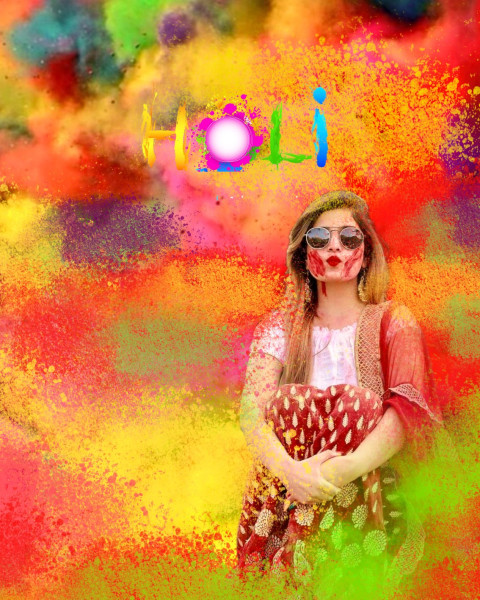 Happy Holi Cb editing Background With Girl