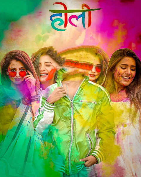 Happy holi color editing background