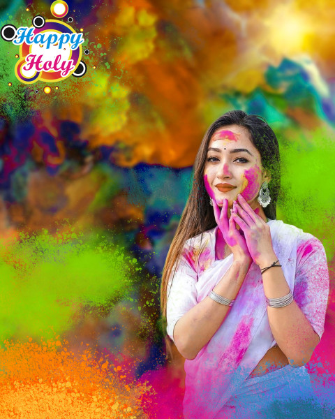 Happy Holi Editing Background Sweet Girl