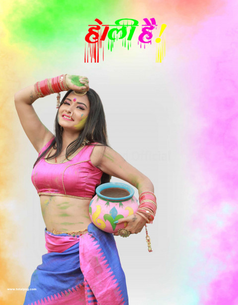 Happy holi girl editing background
