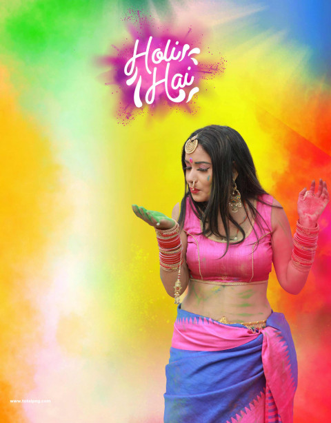 Happy holi girl editing background