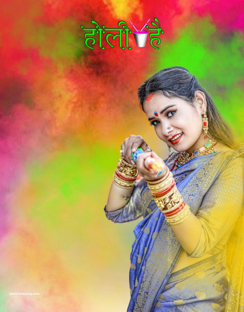 Happy holi girl editing background