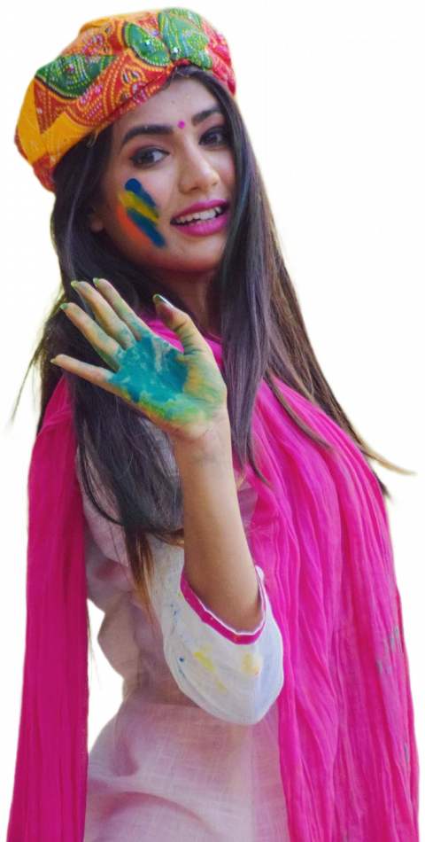 Happy Holi Girl PNG Full HD Download free