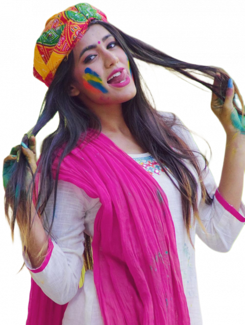 Happy Holi Girl PNG Full HD Download free