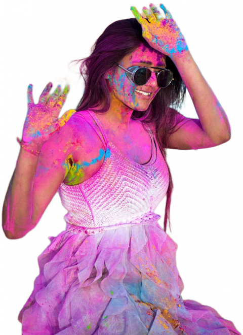 Happy Holi Girl PNG Full HD Download free