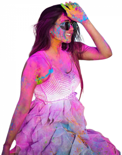 Happy Holi Girl PNG Full HD Download free