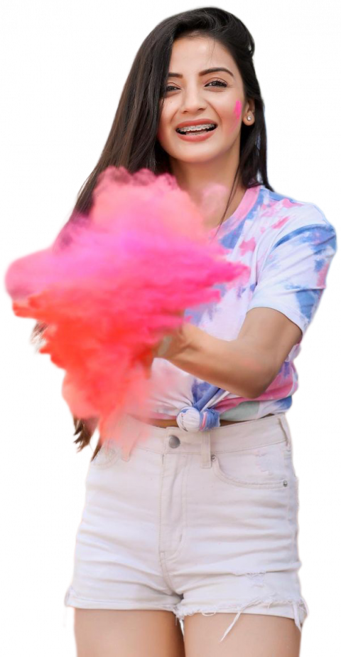 Happy Holi Girl PNG Full HD Download free