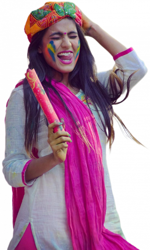 Happy Holi Girl PNG Full HD Download free