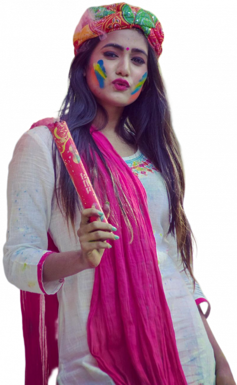Happy Holi Girl PNG Full HD Download free