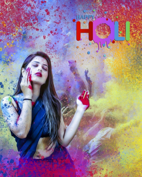 Happy Holi Special Photo Editing Background With Girl