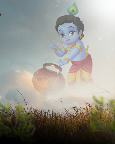 Happy Krishna Janmashtami background