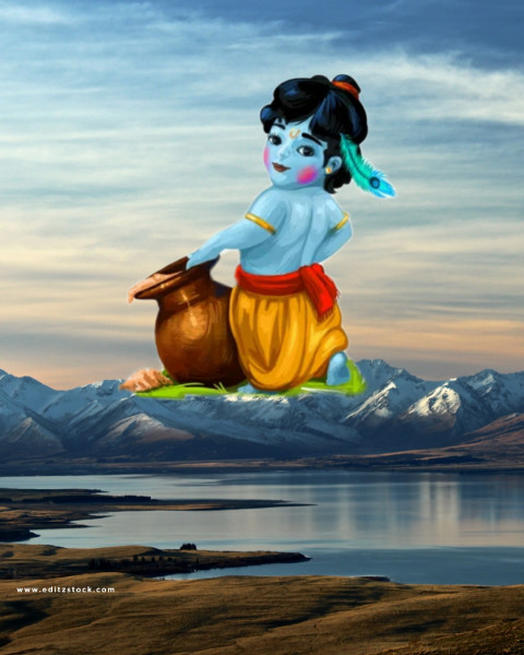 Happy Krishna Janmashtami Editing Background Image