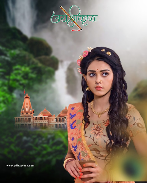 Happy Krishna janmashtami hd photo editing background