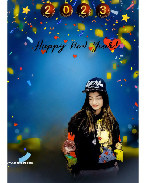 Happy New Year 2023 CbBackground With Girl Download