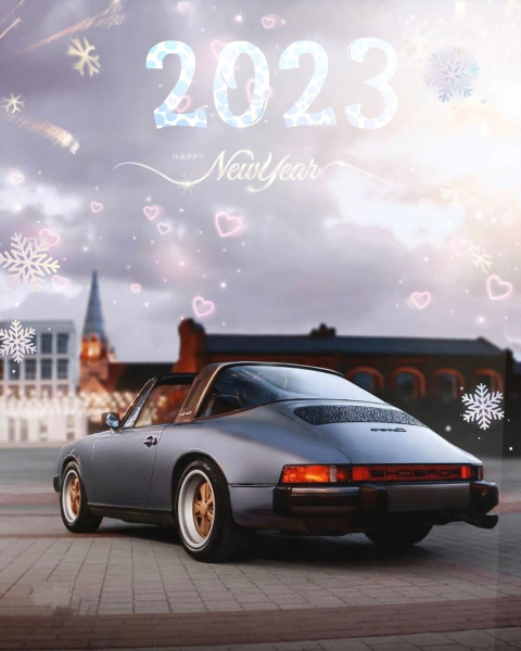 Happy new year car editing background