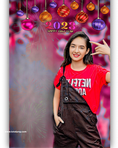 Happy New Year Cb background with Girl