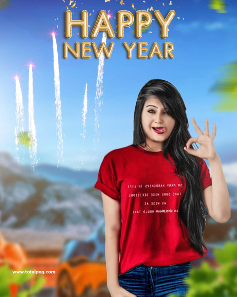 Happy new year girls editing background