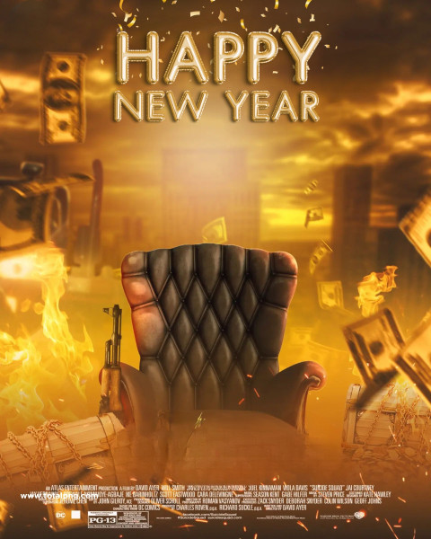 Happy new year poster editing background
