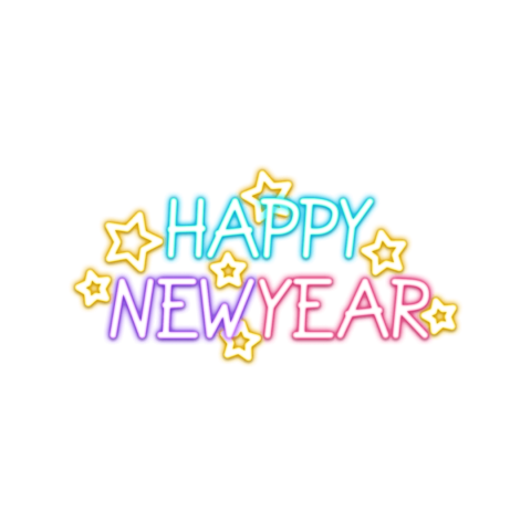 Happy new year text png