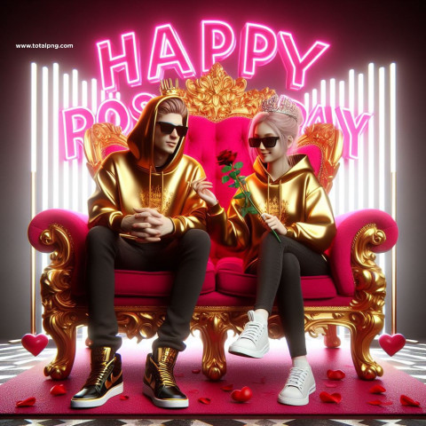 Happy Propose Day AI Couple Photo Editing Background