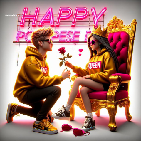 Happy propose day Ai Image generate Ai couple photo editing Download
