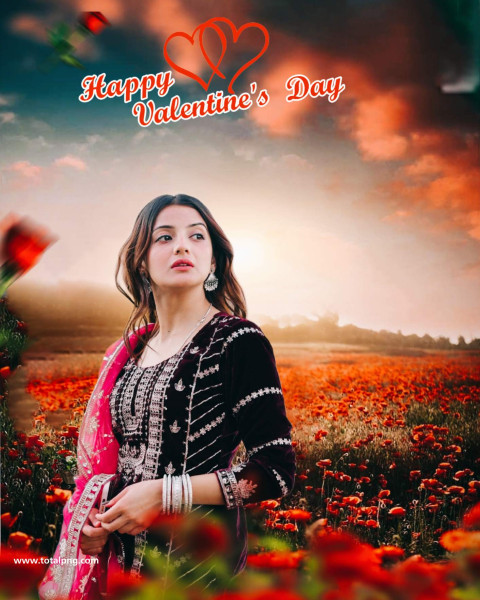Happy Valentine's Day CB Background HD With Girls Free