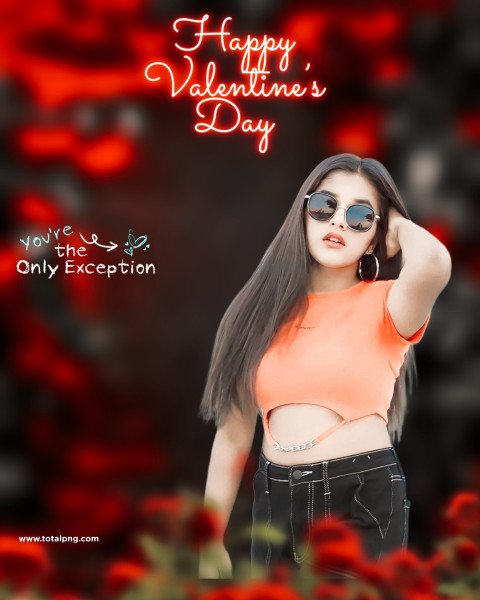 Happy Valentines Day Editing Background With Girl 4k