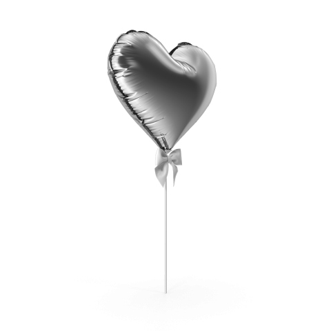 Heart Silver Balloon PNG Transparent Images Free Download