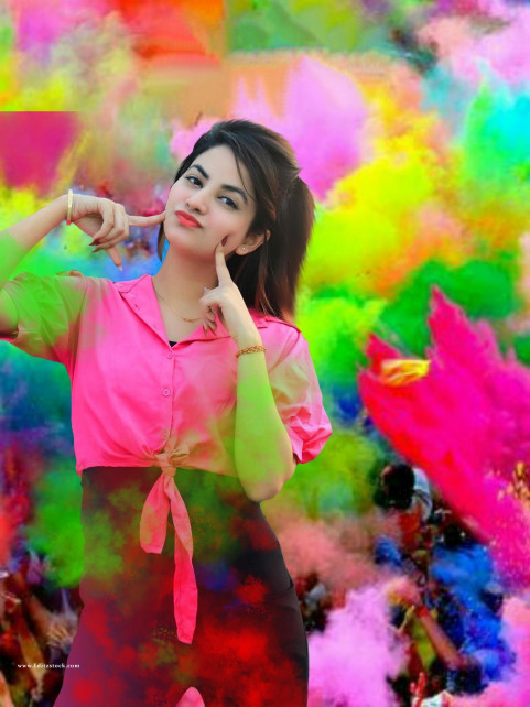 Holi Background For Editing With Girl Download Free (4)