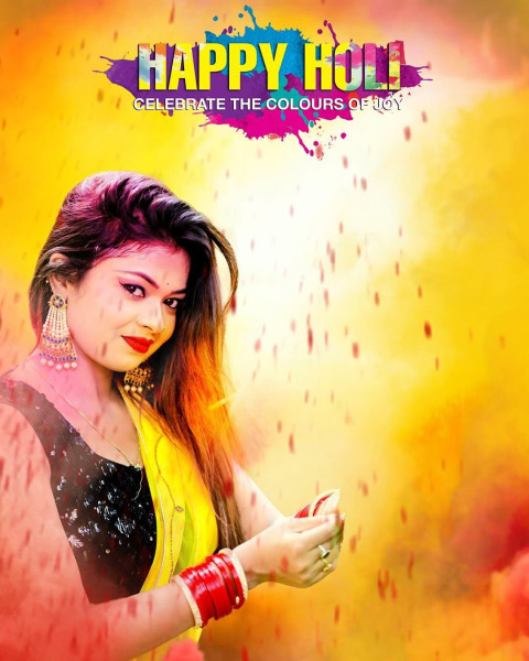 Holi Background With Bhojpuri Girl