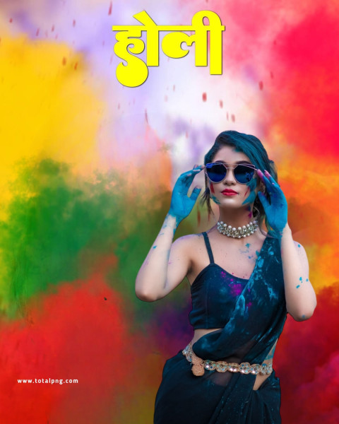 Holi Background With Hot Girl