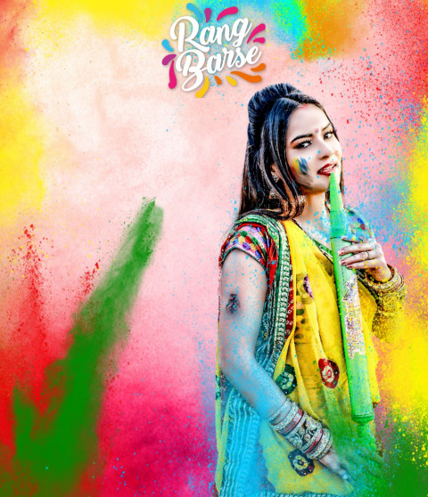 holi editing background hd with girl