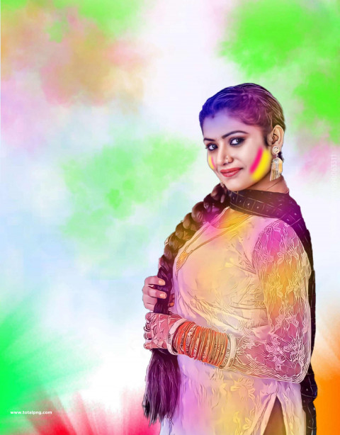 Holi girl editing background free