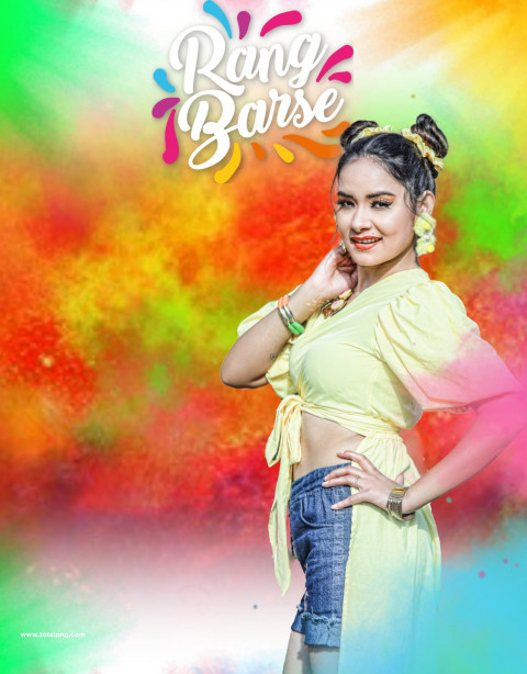 Holi girl editing background free