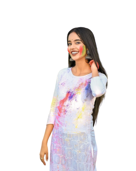Holi Girl Smiling PNG