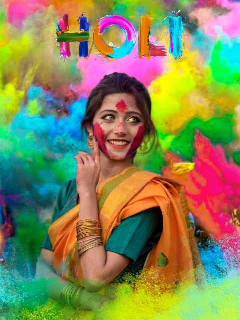 Holi Photo Cb Background With Girl Color
