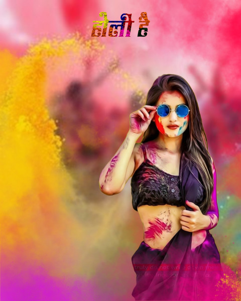Holi Photo Editing Cb Background with Girl HD Download