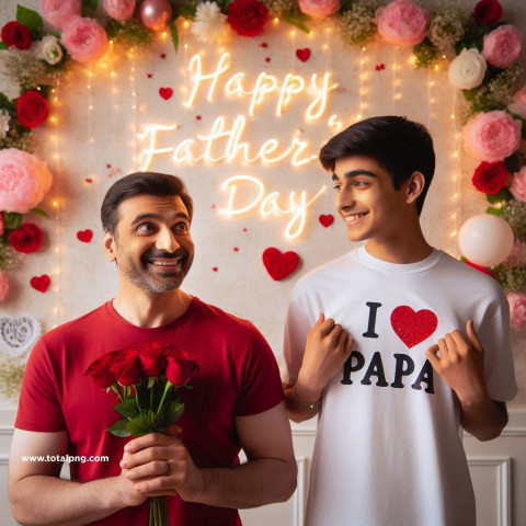 I Love Papa Father's Day New trending Bing Al Photo Editing Image