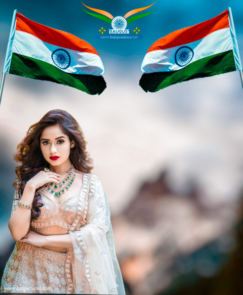 Independence day girl editing background