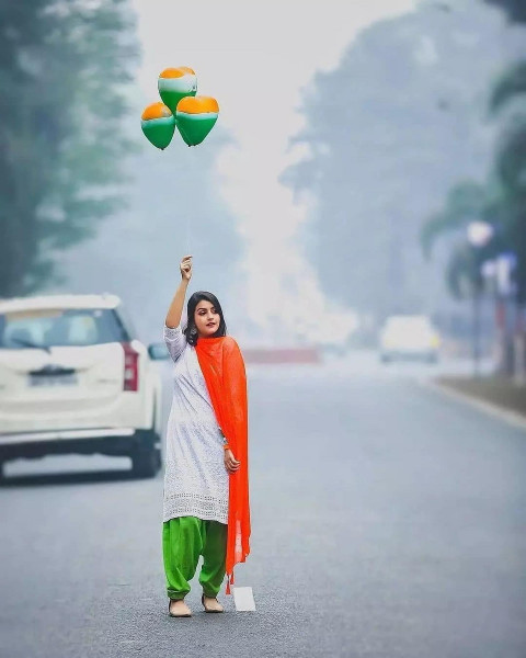 Independence day girls editing background