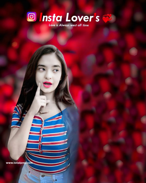 Insta Love Cb Background With Girl Anuskha