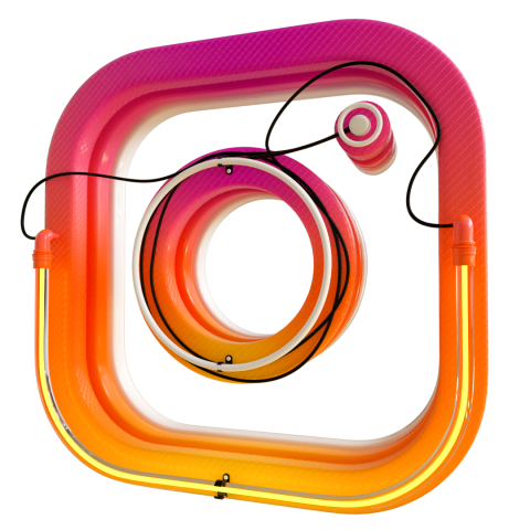 Instgram 3d logo transparent background