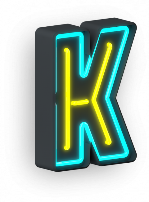 K Neon Alphabet Letter transparent background png clipart