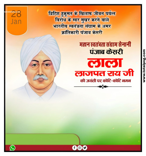 Lala Lajpat Rai Jayanti poster Kaise banaen Plp