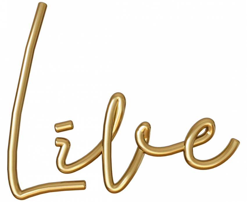 Live 3d gold text transparent png