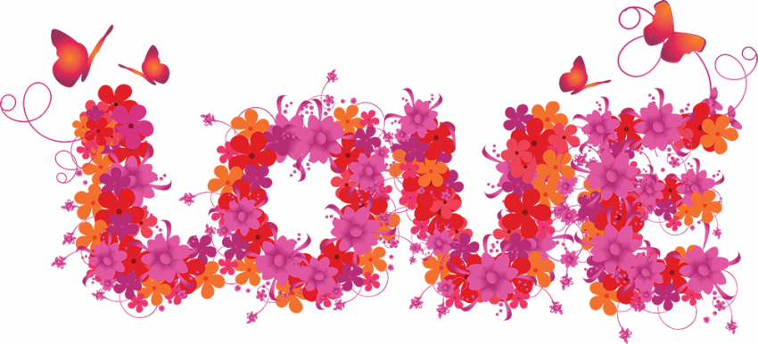 Love flowers text png,Love text transparent background