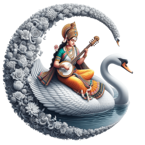 Maa Saraswati Picsart Transparent PNG Background HD