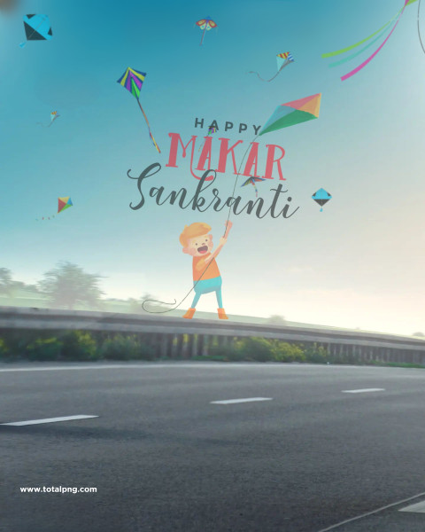 makar sankranti text editing background