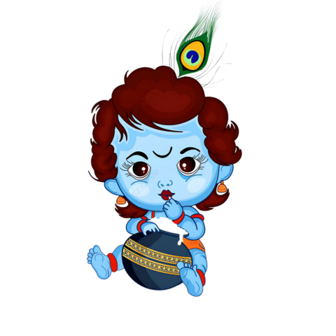 Makhan chor little krishna png 4k